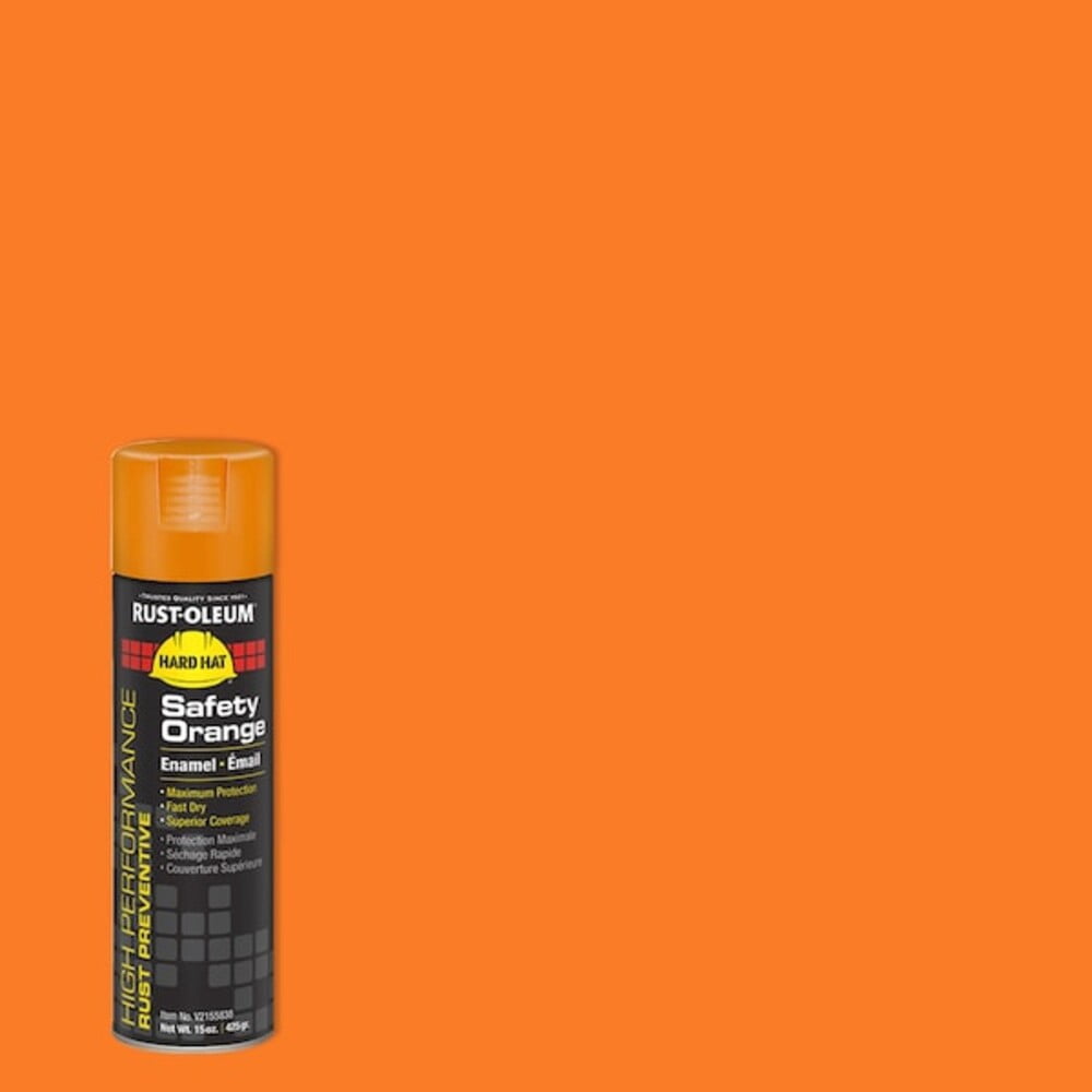 Rust Preventative Spray Paint, Safety Orange, Gloss, Solvent, 15 oz V2155838