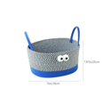 thumbnail image 3 of Desktop Storage Basket,Woven Cotton Thread Storage Basket,Wide Applicability,Classification of Miscellaneous Items,Beautiful Decoration,Easy to Clean,Portable Handle,Strong Load-Bearing,Blue Color, 3 of 7