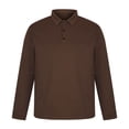 thumbnail image 3 of BXINGOHAI Men's Long Sleeve Henley Shirts Cotton 3-Button Fall Casual T-Shirts Solid Color Soft Basic Tops Coffee,3XL, 3 of 5