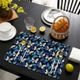 thumbnail image 3 of Blue White Butterfly Pattern Summer Placemats Table Placemats Set Of 6-Linen Kitchen Washable Placemats Table Mats 11.8"x17.7" Non-Slip Heat Resistant, 3 of 5