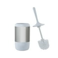 thumbnail image 2 of Bath Bliss Smooth Matte Stainless Steel Toilet Brush & Holder in White, 2 of 4