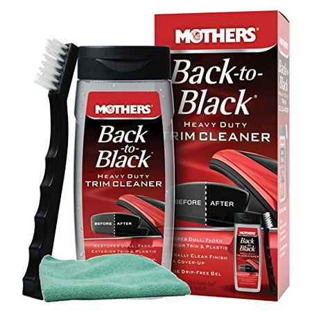 Mothers Back-To-Black Heavy Duty Trim Cleaner Kit, Bundled with a Microfiber Cloth (2