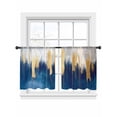 thumbnail image 2 of Abstract Color Block Sheer Curtains 54 Inches Long 2 Panels Navy Block Impressionist Style Light Filtering Semi Sheer Window Curtains Drapes for Bedroom Living Room 52"x54", 2 of 7