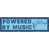 10in x 3in Blue Powered By Music Notes Music Bumper Sticker Vinyl Window Decal