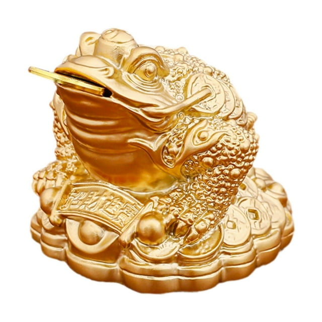 Estatua de rana de dinero Feng Shui Colección de resina decorativa Escultura de prosperidad para Estilo C