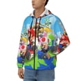 thumbnail image 2 of Lsque Mario for Mens Full-zip Hoodie, Zip-up Pullover Hooded Sweatshirt, Kangaroo Pocket Hoodie Ideal for Daily Wear, Travel, and Home-Small, 2 of 8