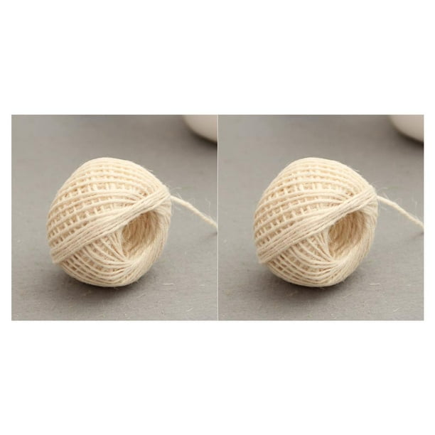 Wosthever Cuerdas de arpillera retorcidas para fiesta de boda, costura decorativa, cuerdas de cordel para álbum de recortes, adorno portátil Beige 2Conjunto