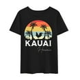thumbnail image 2 of KAUAI Hawali Letter Printed T-shirts Women Summer Casual Short Sleeved Tee Round Neck Tops, 2 of 5