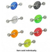 14G Surgical Steel Tongue Rings barbell Acrylic UV Doughnut Body Piercing Rings - Sold Each