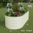 thumbnail image 2 of WildBreak Oval Steel Raised Garden Bed, 6 x 3 x 2 feet, 1 Pack, Beige, 2 of 10