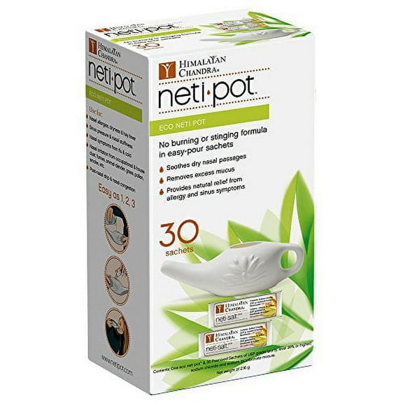 Himalayan Chandra Neti Pot - Eco - with 30 Sachets - 1 Count