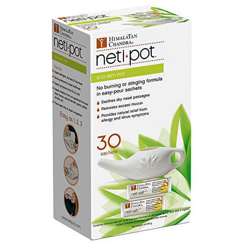 Himalayan Chandra Neti Pot - Eco - with 30 Sachets - 1 Count