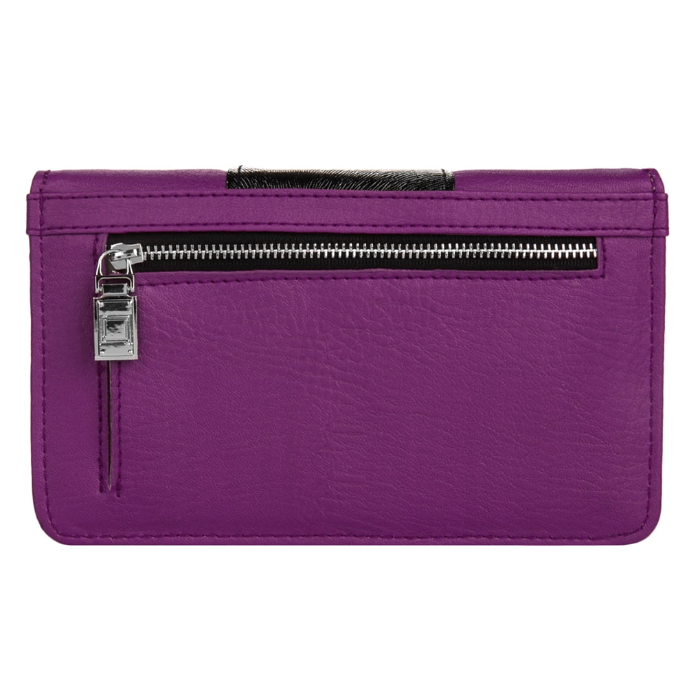 Women's Wallet Clutch Ideal for Daily, Travel, Business, And Personal Use Fits Universal Large Smartphones (Purple)