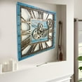thumbnail image 4 of THE GEARS CLOCK Wall Clock with Real Moving Gears AM-LI_ 24 in Square Ocean-Blue, 4 of 10