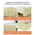thumbnail image 6 of Yellow Striped Wrap Around Bed Skirts for California King Bed 16" Drop,Bed Skirt with Adjustable Elastic Belt Dust Ruffle Bed Valance for Bedroom Modern Simple Farmhouse Beige Vintage Bed Frame Cover, 6 of 7