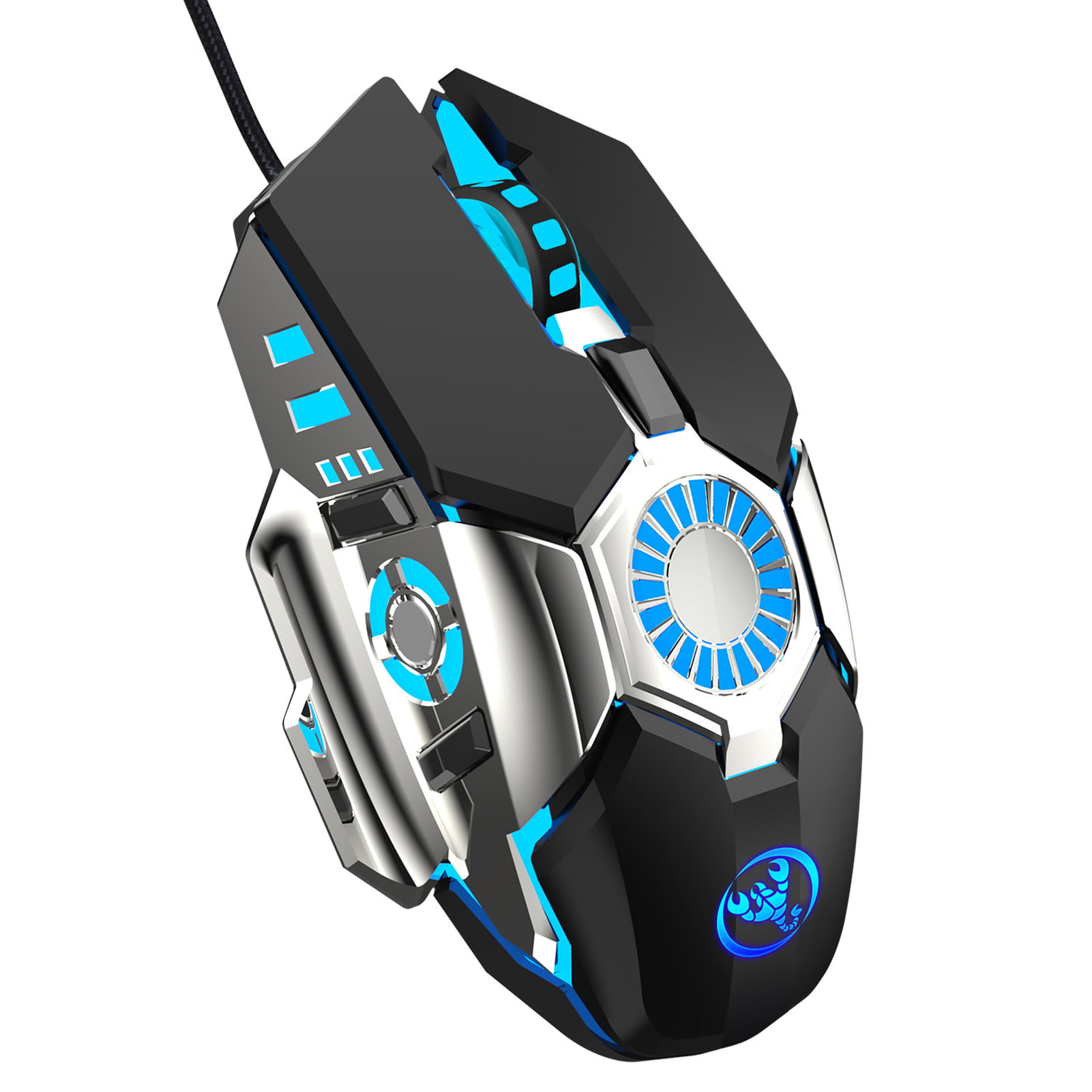 Color : Black YSSWJ Ysswjzz,Side Button,Wired Mechanical Macros Define 7 Programmable Keys 4000 DPI Max Adjustable Gaming Mouse