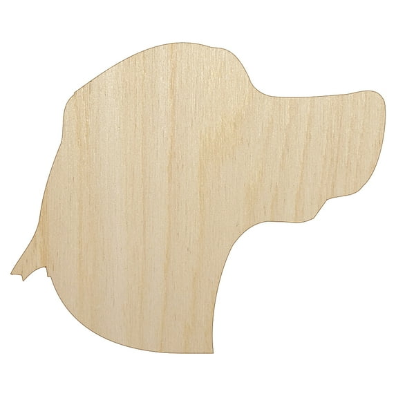 Beagle Face Profile Solid Wood Shape Unfinished Piece Cutout Craft DIY Projects - 6.25 Inch Size - 1/4 Inch Thick
