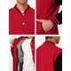 thumbnail image 5 of Chaqueta de béisbol Varsity Unique Bargains para hombre bloque de color uniforme escolar chaquetas de bombardero Letterman rojo medio negro, 5 of 5