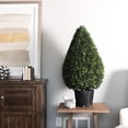 thumbnail image 5 of Vickerman 36" Artificial Boxwood Teardrop Shaped Bush, Black Plastic Pot., 5 of 6