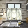 thumbnail image 4 of Yayeee Kitchen Curtains Tier Pair Light Filtering 27"x24" Rod Pocket Short Cafe Window Panel, Gray Marble Pattern, 4 of 7