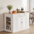 thumbnail image 4 of Gymax Kitchen Island Table w/ Storage Cabinet and Drop Leaf White, 4 of 10