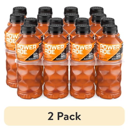 (2 pack) POWERADE Orange Electrolyte Sports Drink Bottles, 20 fl oz, 8 Pack