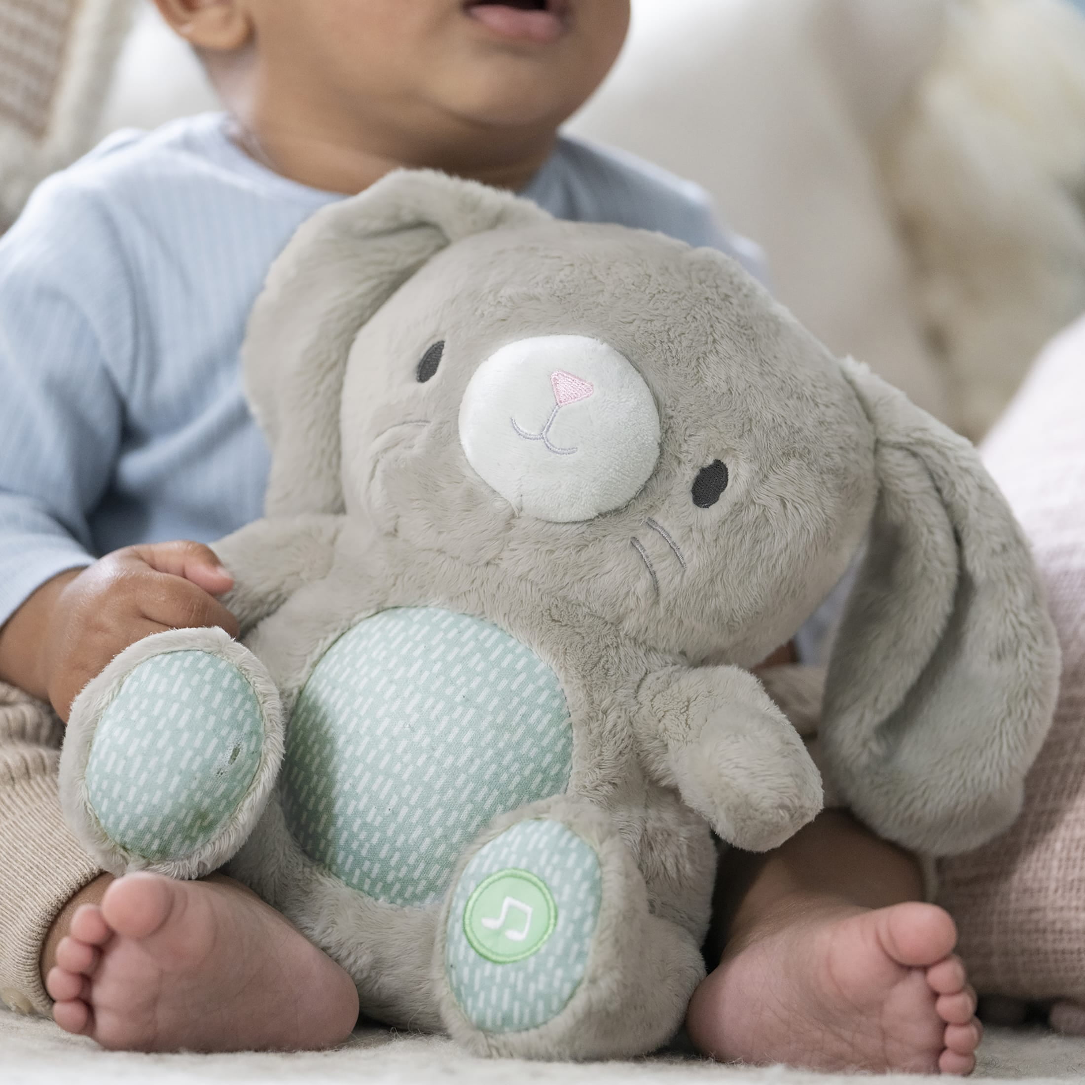 Ingenuity Heart to Hugs Sylvi Bunny Soothing Plush Toy, Grey, For Ages 0 Months +