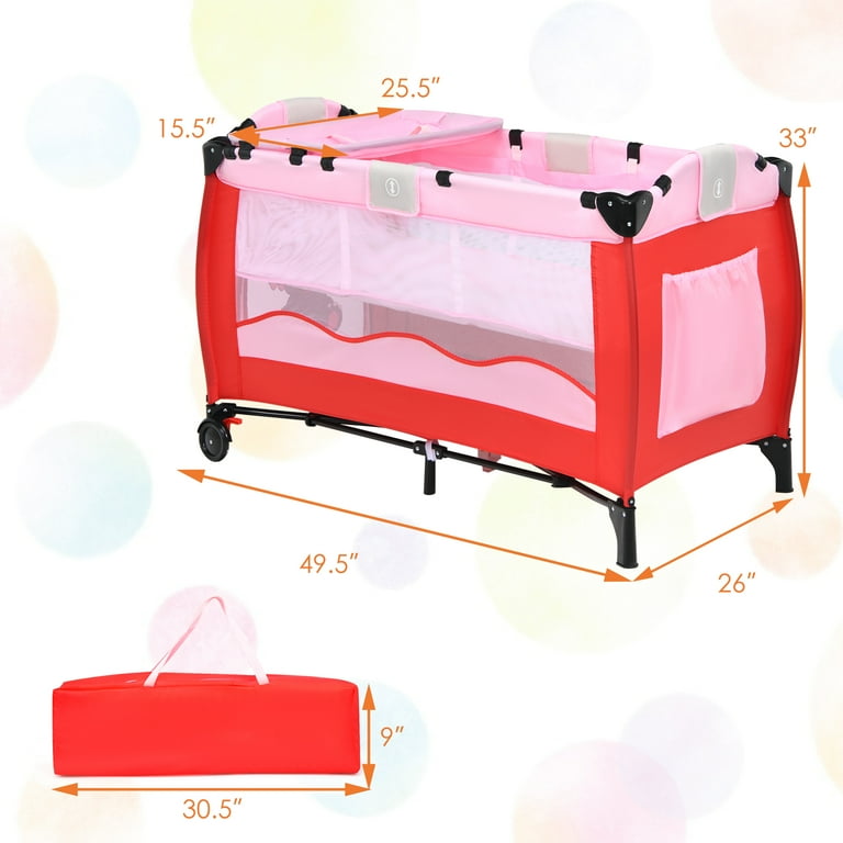 Pack N Play Dream On Me Travel Light Playard In Pink, Lightweight