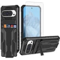 thumbnail image 1 of MISSUNNY Phone Case for Google Pixel 9/9 Pro 5G with Tempered Glass Screen Protector Cover and Slim Credit Card Holder Stand Slot Kickstand Film Rugged Cell Accessories Pixel9 9Pro Nine Women Men Blac, 1 of 4