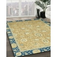thumbnail image 2 of Ahgly Company Tapis d'Intérieur Rond Abstrait Vert Foncé Oriental, 7 Pieds Rond, 2 of 6