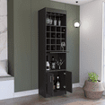 thumbnail image 3 of Depot E-Shop Athens Kava Bar Cabinet, 16 Built-in Wine Rack, Two Door Cabinet, Two Shelves, Black, 3 of 6