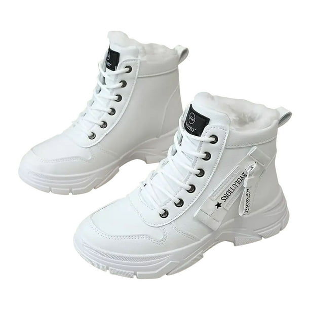 Zapatos de mujer botas de nieve altas, cálidas y versátiles, zapatos de algodón, zapatos de terciopelo para correr, botas vaqueras