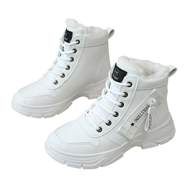 Zapatos de mujer botas de nieve altas, cálidas y versátiles, zapatos de algodón, zapatos de terciopelo para correr, botas vaqueras