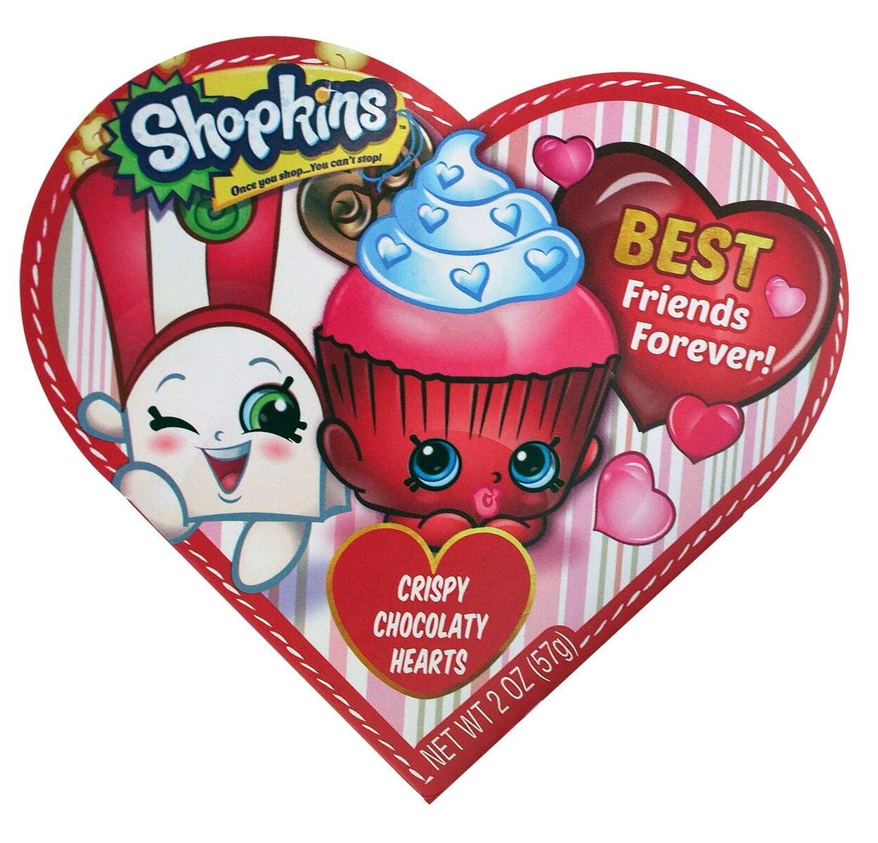 Shopkins Valentines Day Heart Gift Box with Chocolate Heart Candys
