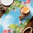 thumbnail image 3 of Pink Flamingos Table Runner 90 Inches, Summer Beach Tropical Floral Cactus Bed Runner Dresser Scarves Tabletop for Indoor Outdoor Parties/Ceremony/Banquet, 13" x 90", 3 of 9