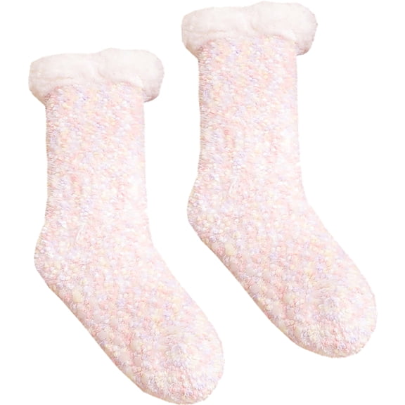 UPOUART 1Pair Cozy Bed Socks with Nonslip Sole Warm Slipper Socks for Household