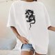 thumbnail image 2 of Blusa de manga corta con estampado de cuello redondo informal para mujer a la moda, Tops de verano Pompotops hkajfhjk465488, 2 of 5