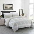 thumbnail image 2 of Delara GOTS Certified 100% Organic Cotton Check Reversible Print Duvet Cover and Sham Set of 2, King 108 "X92", Beige, 2 of 6