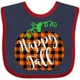thumbnail image 3 of Inktastic Happy Fall Plaid Pumpkin Boys or Girls Baby Bib, 3 of 4