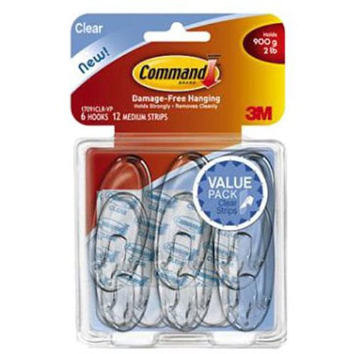 Command Hooks, Medium, Clear, 6Hooks (17091CLR6ES)