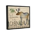 thumbnail image 3 of Stupell Welcome To The Cabin Moose Silhouette Animals & Insects Painting Black Floater Framed Art Print Wall Art, 3 of 9