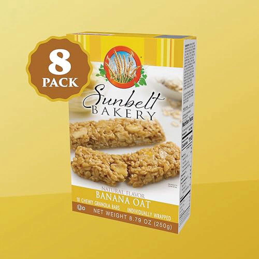 Sunbelt Bakery Banana Oat Chewy Granola Bars, 80-0.9 OZ Bars (8 Boxes)