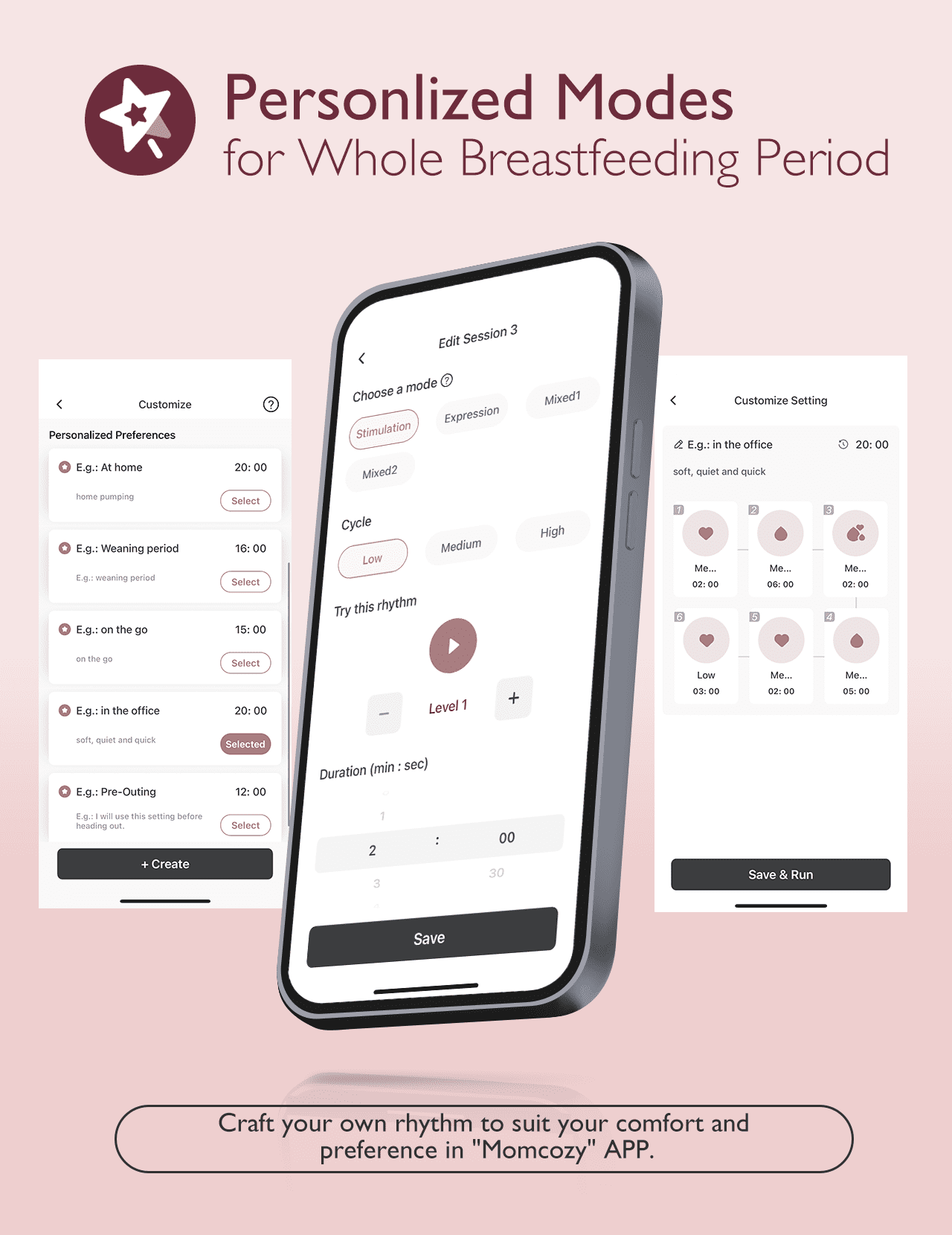 Momcozy Hands Free Breast Pump Mobile Flow, App Discreet Electric Breast Pump M9, Control Personalized, 1 Pack, Cozy Red