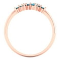 thumbnail image 5 of 0.17 ctw Wedding Band for Women - 14K Rose Gold Simulated Turquoise Stackable Eternity Ring, 5 of 6