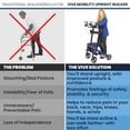 thumbnail image 2 of Andador vertical Vive Mobility con asiento para personas mayores, mujeres - Andador con ruedas, reposabrazos, resistente, plegable, ayuda médica para personas mayores - Ayuda plegable para caminar (az, 2 of 5