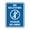 Blue, variant on Portrait Round No Soliciting Please Go Away Sign (Black Gold) - Medium
