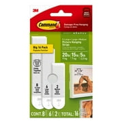 Command Picture Hanging Strips Variety Pack, White, Damage Free Decorating, 16 Pairs