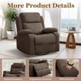 thumbnail image 4 of YSICK Manual Swivel Rocker Recliner Chair with Massage Linen for Living Room,Brown, 4 of 6