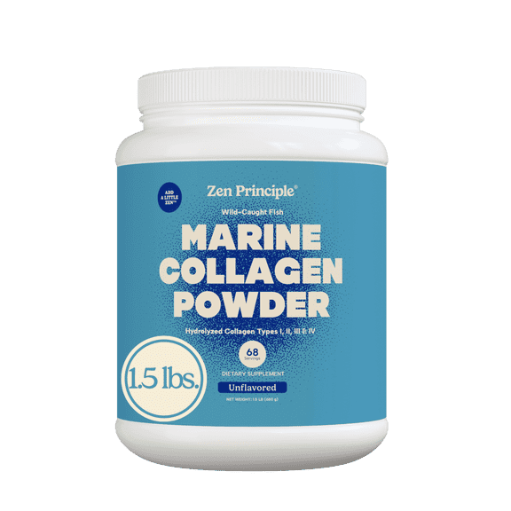 Zen Principle Marine Collagen Powder 1.5 lb, Wild-Caught Hydrolyzed Fish Collagen Peptides