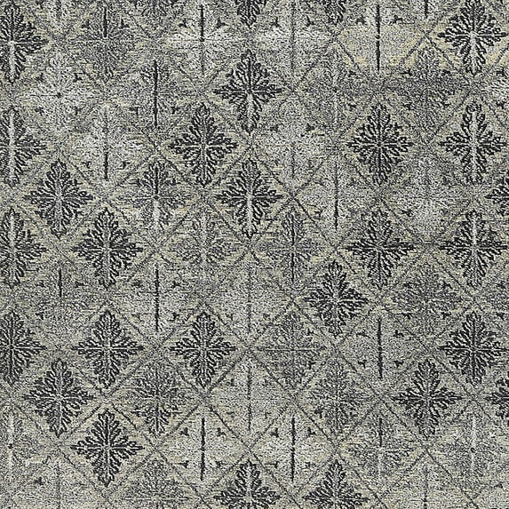 Ahgly Company Indoor Square Mid-Century Modern Black Eel Black Oriental Area Rugs, 4' Square